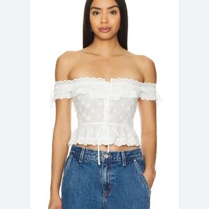 Elegant White Off-Shoulder Lace Top For the love of lemons 🍋